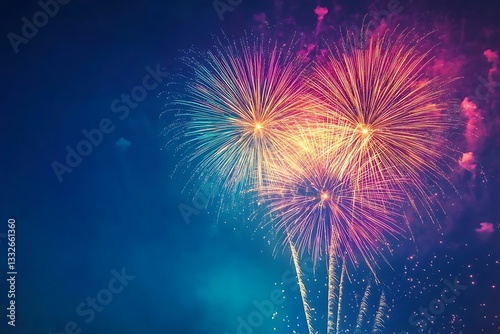 Obraz na płótnie Spectacular Fireworks Night Sky Background2 w salonie