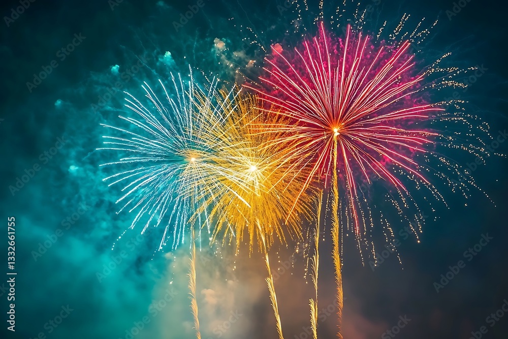 Spectacular Fireworks Night Sky Display