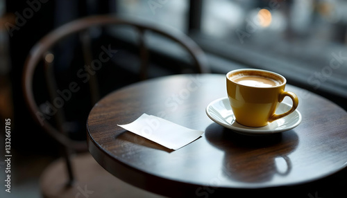 Coffee cup sitting alone on a coffee table