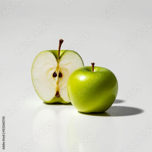 Green apples isolated on white 