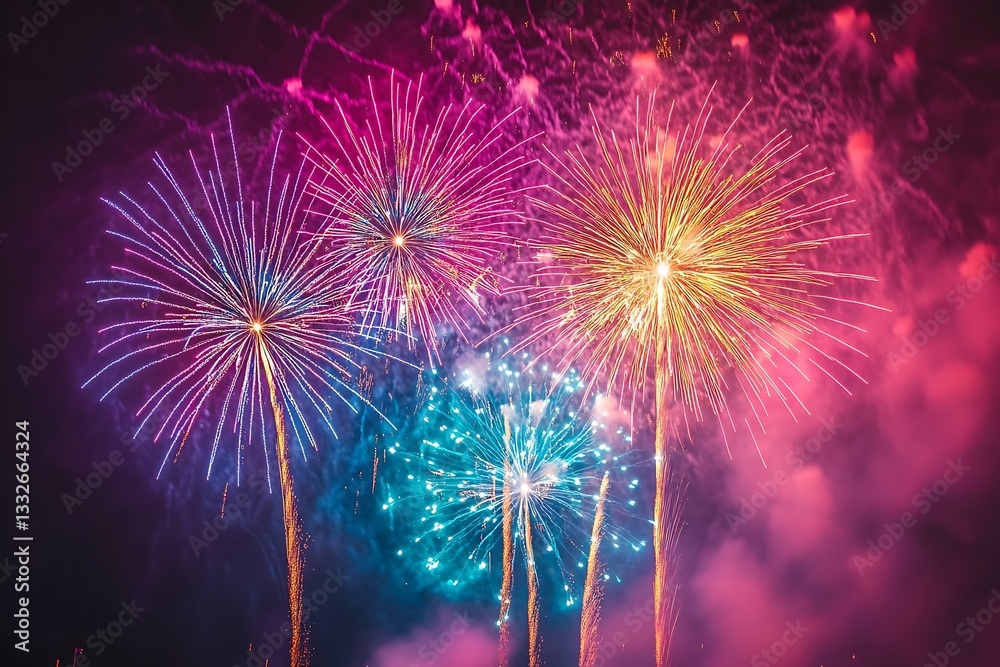 Spectacular Summer Nighttime Fireworks Display