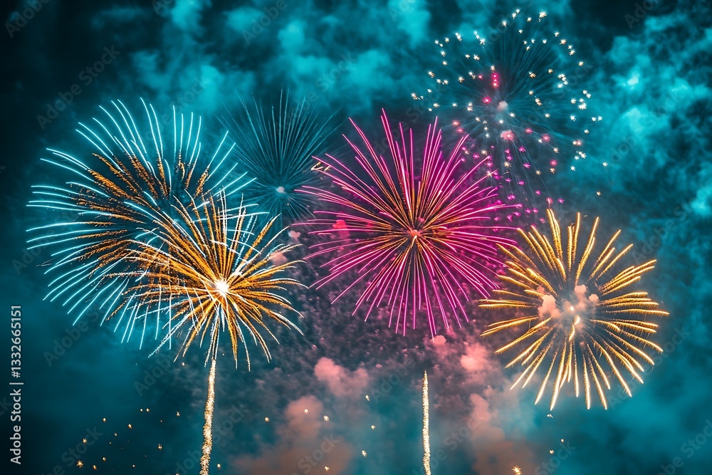Summer Fireworks Celebration Background