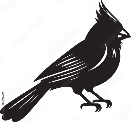 silhouette of a cardinal bird