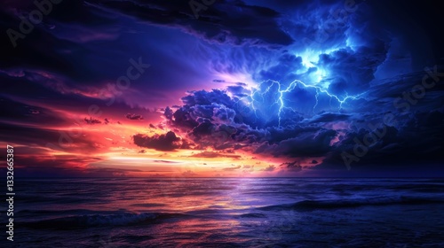 Lightning illuminates the abstract, stormy night. Thunder echoes, a testament to the weather's power.