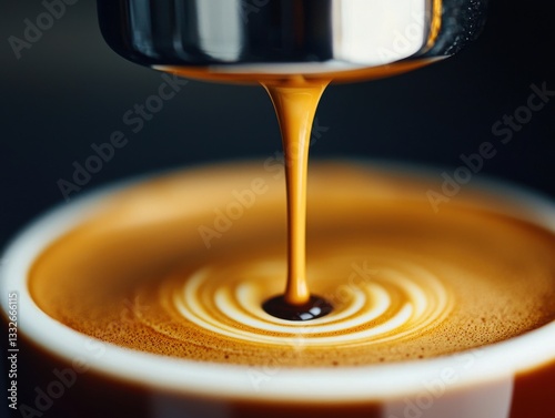 Wallpaper Mural A close-up of espresso being extracted, creating a rich, creamy texture as it flows into a cup, showcasing the art of coffee brewing. Torontodigital.ca