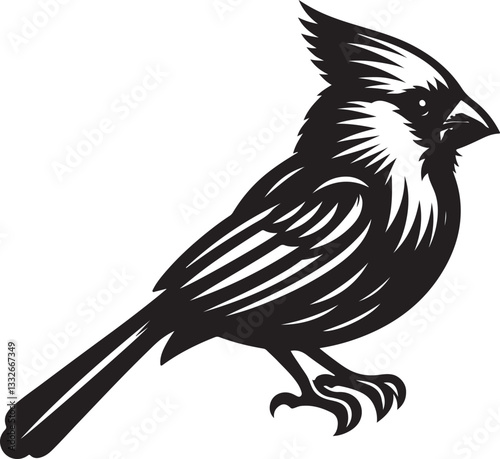 North American Cardinal Bird Silhouette Design