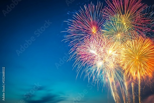 Vibrant Festive Fireworks Display at Night
