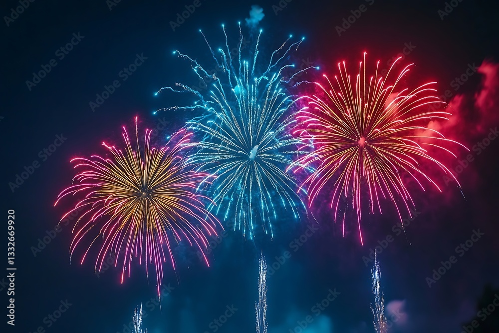 Vibrant Fireworks Celebration Burst