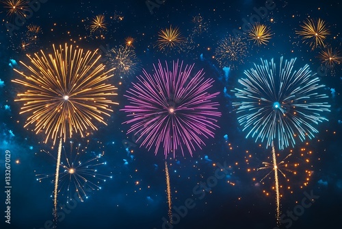 Vibrant Fireworks Celebration Display Background