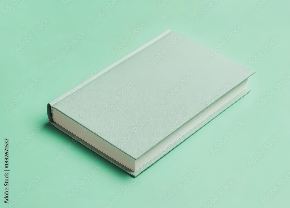 Closed Book on Light Green Background Mockup for Creative Projects Closed Book on Light Green Background Mockup for Creative Projects