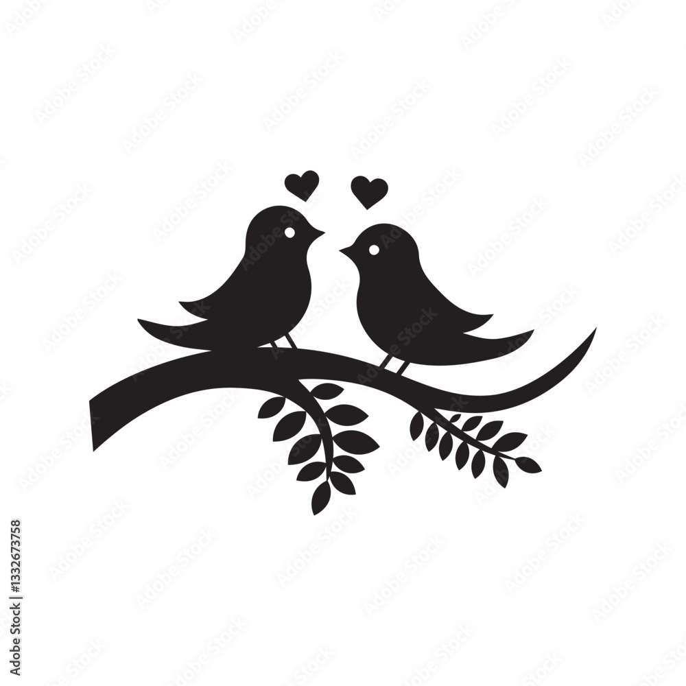 Fototapeta premium Humming bird silhouette icon vector art illustration design