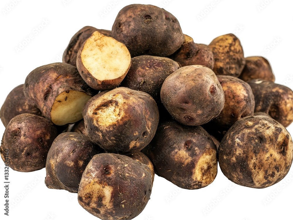 Isolated Pile of Violet Potatoes Isolated Pile of Violet Potatoes