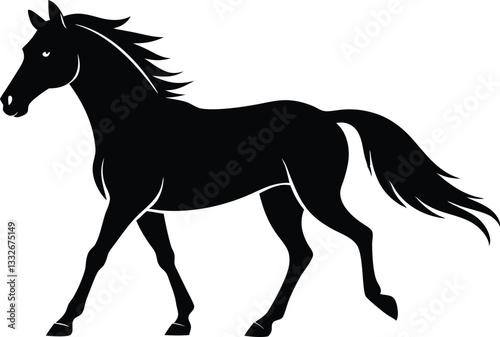 horse silhouette vector, morgan horse vector illustration
