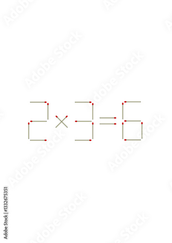 Wallpaper Mural simple math problem made from matchsticks, modern abstract vector graphic Torontodigital.ca