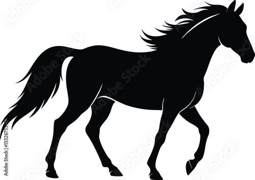 horse silhouette vector, morgan horse vector illustration
