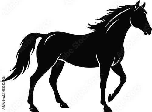 horse silhouette vector, morgan horse vector illustration
