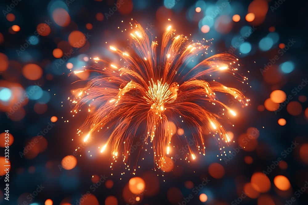 Abstract Festive Luminous Sky Background