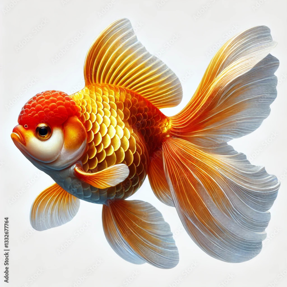 Fototapeta premium gold fish isolated on white