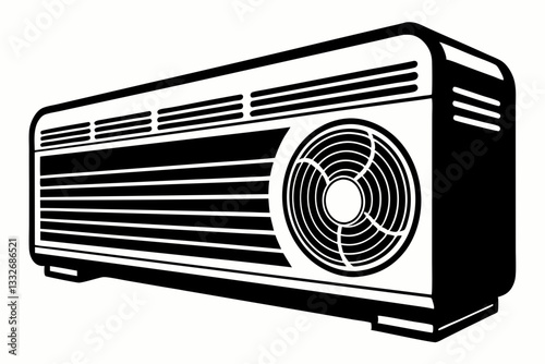 air conditioner line art silhouette vector illustration