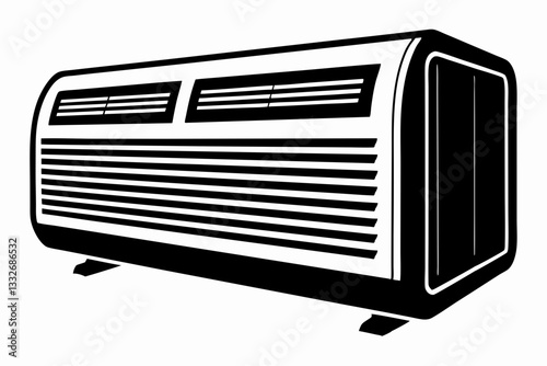 air conditioner line art silhouette vector illustration