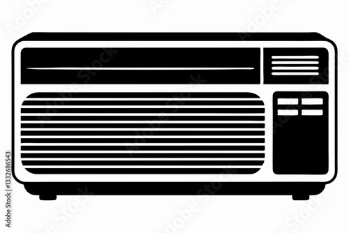 air conditioner line art silhouette vector illustration