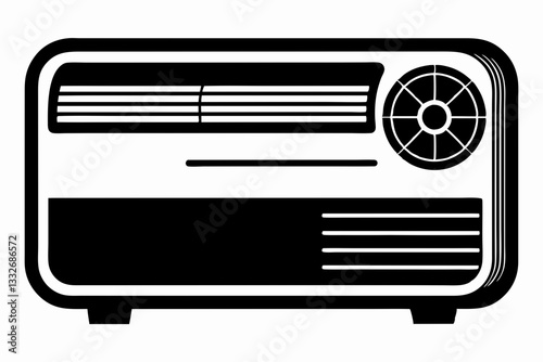 air conditioner line art silhouette vector illustration