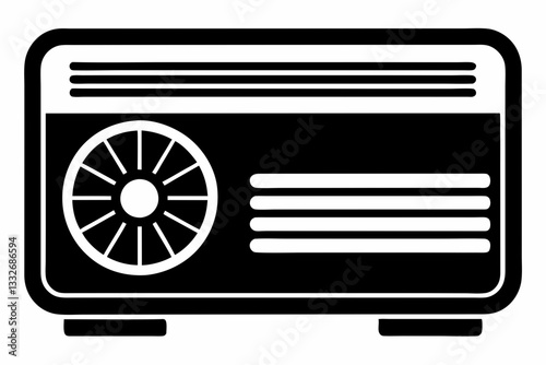 air conditioner line art silhouette vector illustration