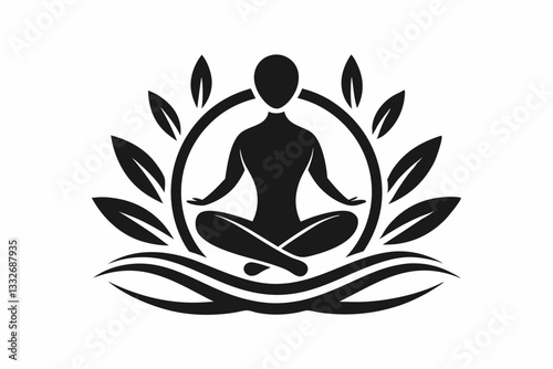 body massage icon logo line art silhouette vector illustration