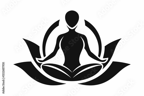 body massage icon logo line art silhouette vector illustration