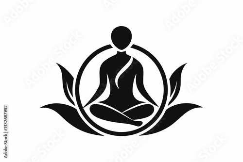 body massage icon logo line art silhouette vector illustration