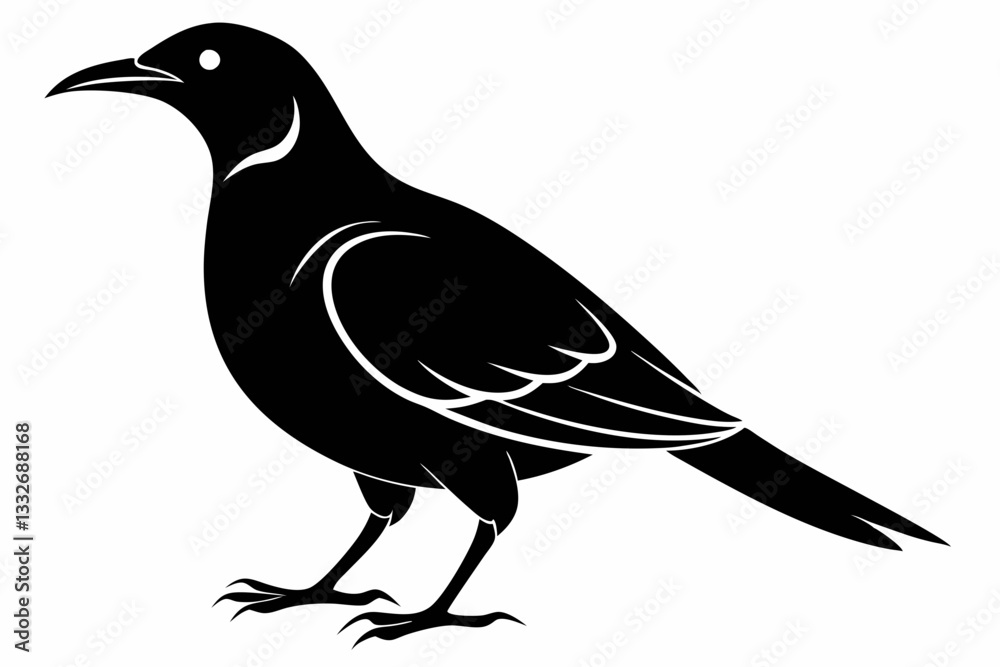 Fototapeta premium bowerbird line art silhouette vector illustration