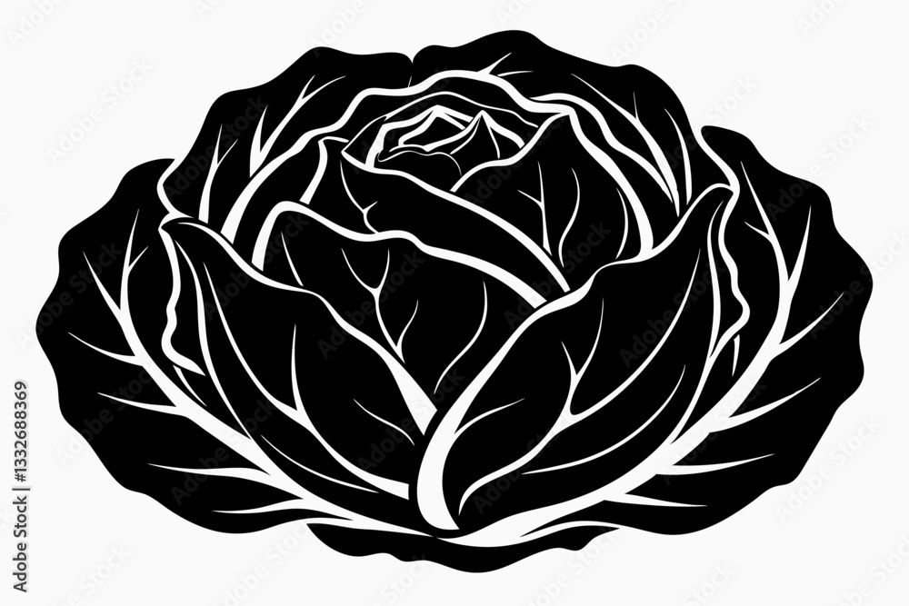 Obraz premium cabbage line art silhouette vector illustration