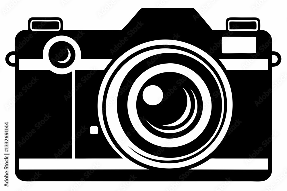digital camera line art silhouette vector illustration digital camera line art silhouette vector illustration