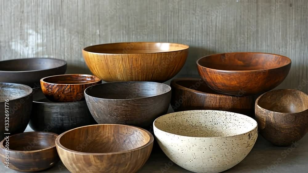 Collection of Exquisite Wooden and Ceramic Bowls Collection of Exquisite Wooden and Ceramic Bowls