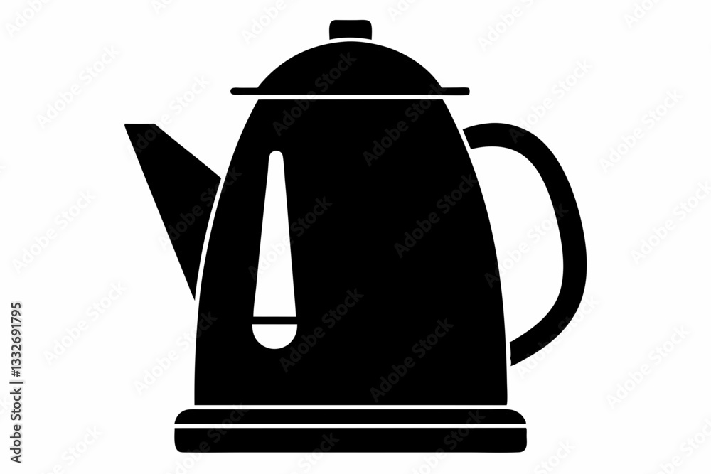 Fototapeta premium electric kettle line art silhouette vector illustration