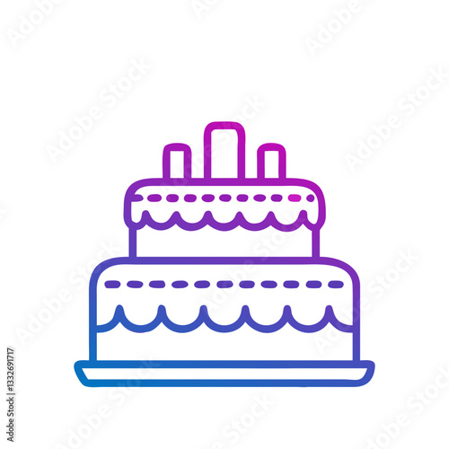 anniversary cake icon, anniversary cake flat illustration - simple vector illustration of anniversary cake , perfect for icons and logos