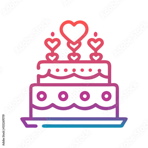 anniversary cake icon, anniversary cake flat illustration - simple vector illustration of anniversary cake , perfect for icons and logos