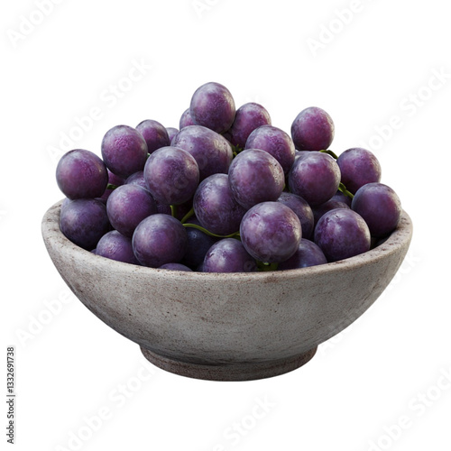 A bowl of plump juicy purple grapes fresh and delicious a tempting treat