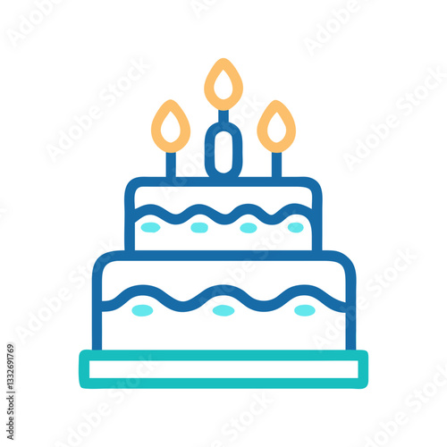 anniversary cake icon, anniversary cake flat illustration - simple vector illustration of anniversary cake , perfect for icons and logos