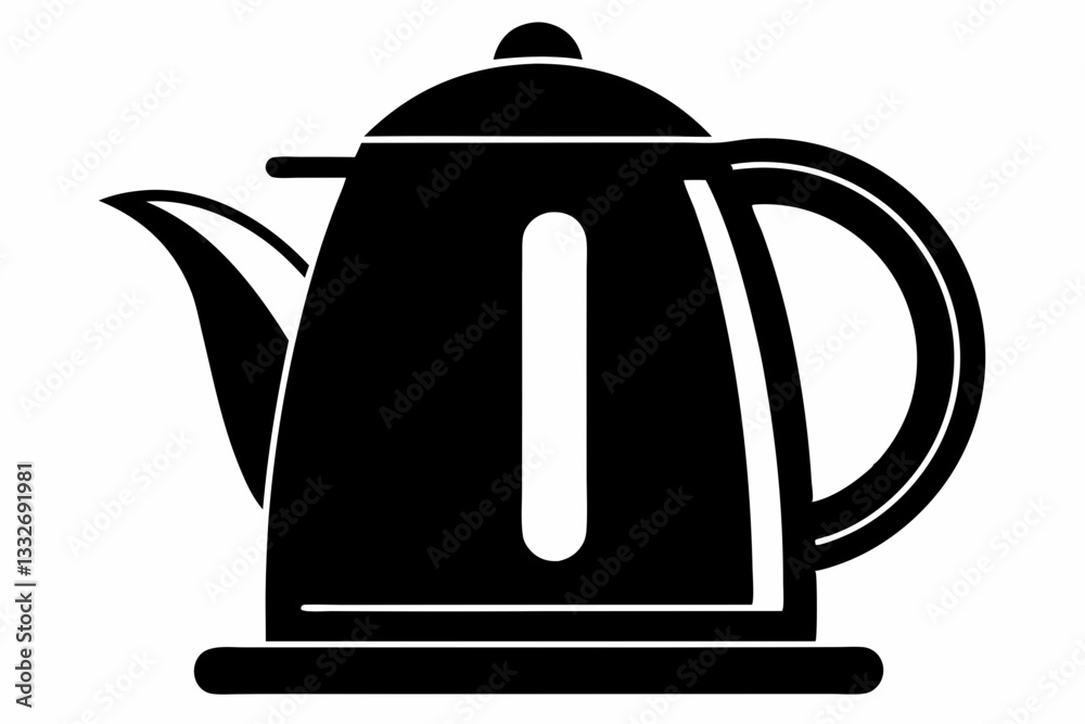 Obraz premium electric kettle line art silhouette vector illustration