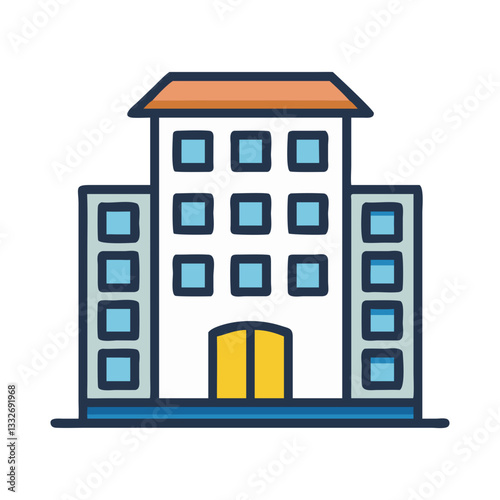 apartment building icon, apartment building flat illustration - simple vector illustration of apartment building , perfect for icons and logos