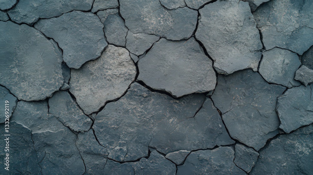 Fototapeta premium Cracked Gray Earth with Golden Sparkles Texture