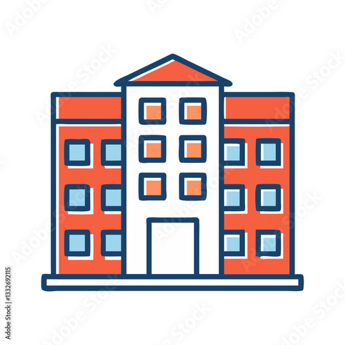 apartment building icon, apartment building flat illustration - simple vector illustration of apartment building , perfect for icons and logos