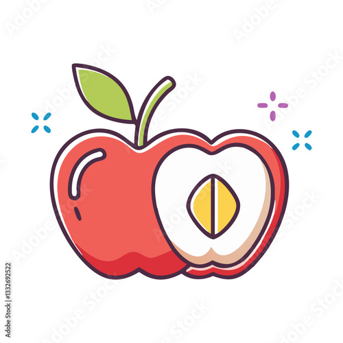 apple icon, apple flat illustration - simple vector illustration of apple , perfect for icons and logos
