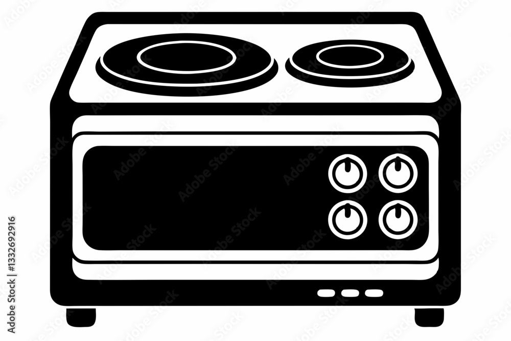 Obraz premium electric stove line art silhouette vector illustration