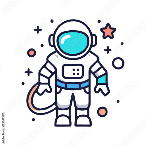 astronaut icon, astronaut flat illustration - simple vector illustration of astronaut , perfect for icons and logos