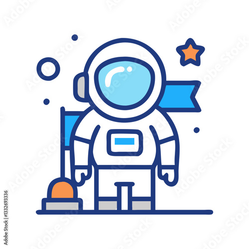 astronaut icon, astronaut flat illustration - simple vector illustration of astronaut , perfect for icons and logos