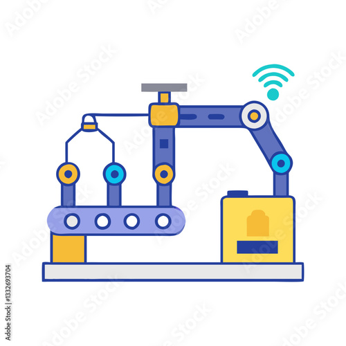 automation industry icon, automation industryflat illustration - simple vector illustration of automation industry, perfect for icons and logos