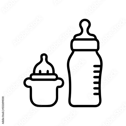 baby bottle and pacifier icon, baby bottle and pacifier flat illustration - simple vector illustration of baby bottle and pacifier , perfect for icons and logos