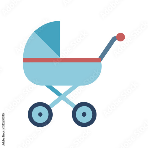 baby stroller icon, baby stroller flat illustration - simple vector illustration of baby stroller , perfect for icons and logos